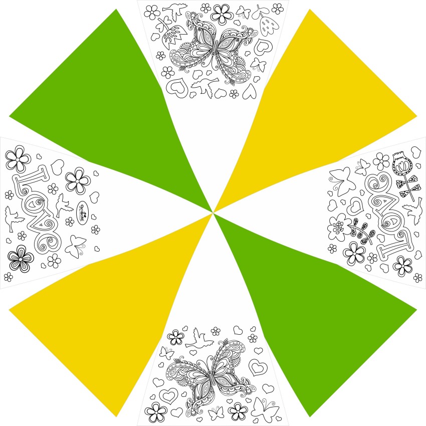 Зонтик для раскрашивания с 12 маркерами и стразами– Цветы  